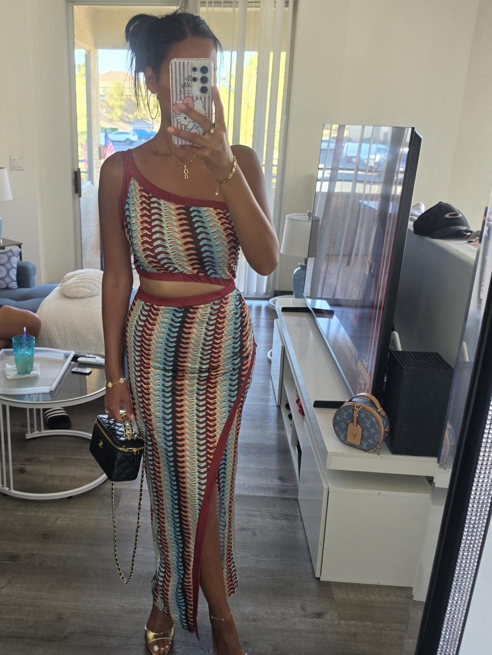 Multicolor Two-Piece Set - Tank Crop Top & Maxi Skirt - Picture 6 of 13